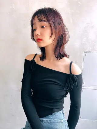 ミディアム カラー パーマ ヘアアレンジ ✂️ボブ/レイヤー /艶カラー🌷喜美花のヘアスタイル