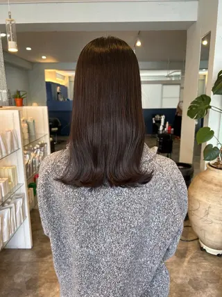 セミロング 永田 結梨弥のヘアスタイル
