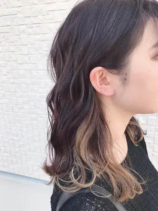 セミロング カラー 藤井 健のヘアスタイル