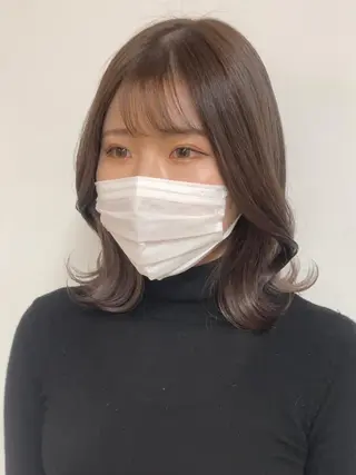 ミディアム カラー チヒョ🦋 韓国hair🇰🇷のヘアスタイル