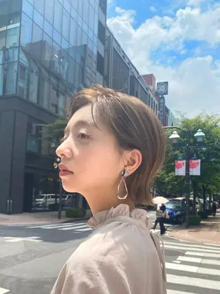 ミディアム カラー パーマ ヘアアレンジ 🇰🇷韓国レイヤー 錦糸町【北山謙三】のヘアスタイル