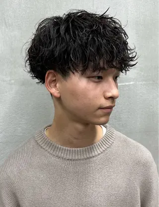 パーマ メンズ 韓国ヘア/メンズ/ タケウチタイガのヘアスタイル