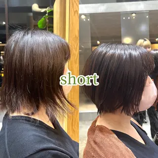 ショート 縮毛矯正・似合わせ タナカ レイヤのヘアスタイル