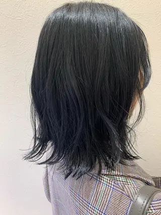 ミディアム カラー hub hair レイヤー/透明感のヘアスタイル