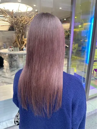 セミロング カラー 酸性ストレート /ハイトーン/つばさのヘアスタイル