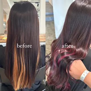 セミロング カラー 💫miyu💫デザ インカラー/アレンジのヘアスタイル