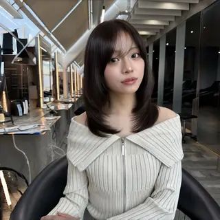 ミディアム Hazuki ／韓国ヘア／レイヤーのヘアスタイル