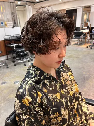 ショート パーマ 切りっぱなしBOB 職人💜Anzuのヘアスタイル