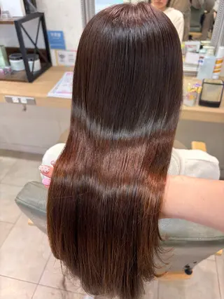 ロング パーマ 透明感カラー/ 艶髪縮毛矯正/しほのヘアスタイル