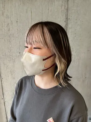 ミディアム カラー ヘアアレンジ ボブ×艶カラー 特化・リクト💥のヘアスタイル