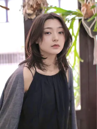 ミディアム カラー 木村陸弥 似合わせ 透明感カラー🌿のヘアスタイル