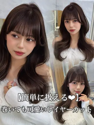 セミロング レイヤー/顔周り /韓国ヘア/TAKUのヘアスタイル