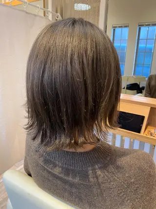 ショート 酸性ストレート/ブリ ーチなしWカラー河本のヘアスタイル
