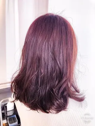 セミロング カラー ヘアアレンジ レイヤー×ヘッドスパ *保田遥*のヘアスタイル