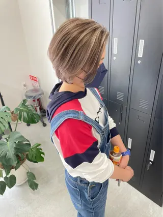 ショート カラー パーマ ヘアアレンジ メンズ キッズ ネイル マツエク・マツパ アイブロウ Eirデザイナーズ サロン茶屋町tomoのヘアスタイル