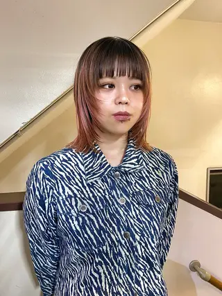 ミディアム カラー 安部佑哉/ハイトーン /レイヤー/ブリーチのヘアスタイル