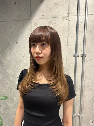 ロング 🤡暖色レイヤー 🤡みさきのヘアスタイル