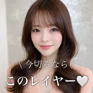 ロング カラー 韓国レイヤー似合わせ 透明感カラー飛我💗のヘアスタイル