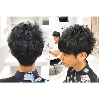 ショート パーマ メンズ 内野 光葉のヘアスタイル