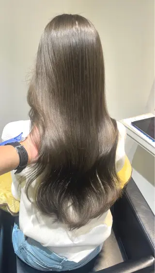 ロング カラー ブリーチなしWカラー /レイヤーカット大阪のヘアスタイル