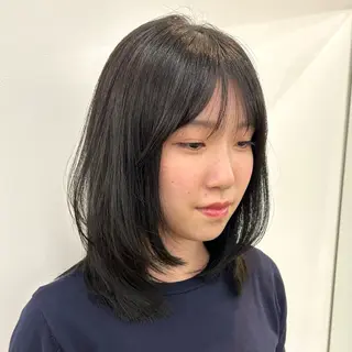 セミロング ベージュ/透明感/ レイヤー/あやか💕のヘアスタイル
