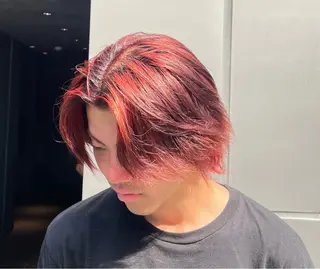 ショート カラー パーマ メンズ ヒナ/酸性ストレート ・艶カラー🌿のヘアスタイル