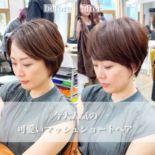 ショート カラー 👑銀座ショート/ 絶壁補正/金子涼👑のヘアスタイル