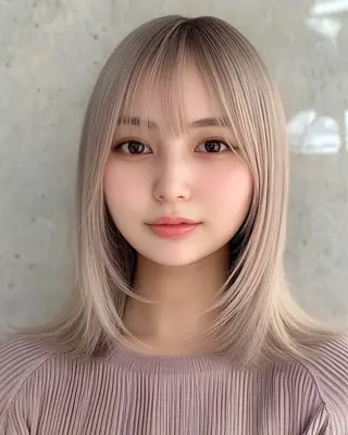 ミディアム カラー レイヤー×顔周 り×髪質改善/MIUのヘアスタイル