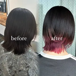 ミディアム カラー 💫miyu💫デザ インカラー/アレンジのヘアスタイル