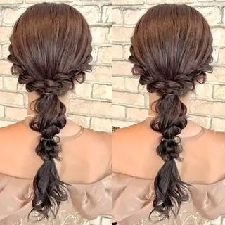 ロング ヘアアレンジ ヘアメ🎀推しカラー 🥣横浜/しほ🧸のヘアスタイル