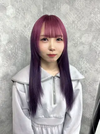 ロング カラー メンズウルフ🐺♡ ブリーチ♡ヘアメ🎀のヘアスタイル
