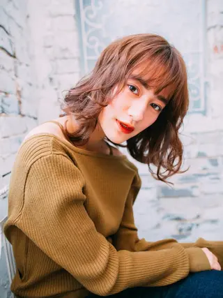 ミディアム カラー ヘアアレンジ 北九州美容室 🕊️わかな✂︎のヘアスタイル