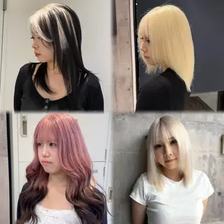 ミディアム カラー ヘアアレンジ 【🥀履歴修正🥀】 ハイトーン職人/拓真のヘアスタイル