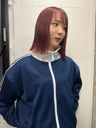 ミディアム カラー パーマ ヘアアレンジ ハッシュレイヤー ༊*·˚ リナのヘアスタイル