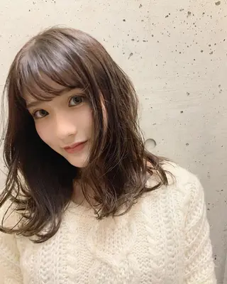 ミディアム カラー パーマ Libre 西野圭一のヘアスタイル