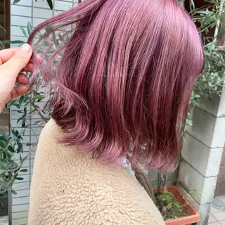 ミディアム カラー ヘアアレンジ 🫧透明感カラー/ ボブ/小笠原汐海🪽のヘアスタイル