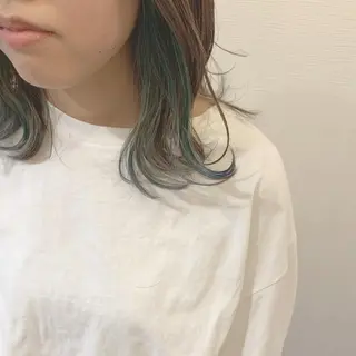 ミディアム カラー 池田 真由美のヘアスタイル