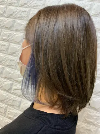 ミディアム カラー 福森 みずきのヘアスタイル