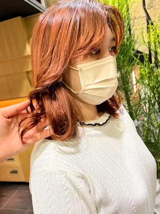 ミディアム カラー ヘアアレンジ チャンモリパーマ/韓 国/Minami🦋のヘアスタイル