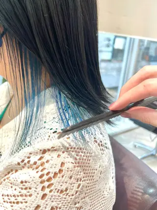 ミディアム カラー ヘアアレンジ 🌈インナーカラー ‘ショウマ’🌈のヘアスタイル