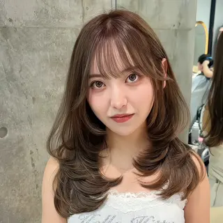 セミロング カラー 🎀𝑆𝐴𝑅𝐴 /レイヤーカット🎀のヘアスタイル
