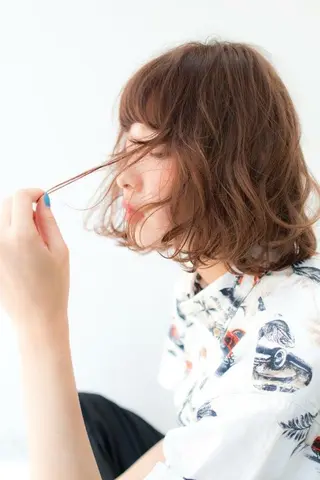 ショート ミディアム セミロング カラー パーマ 内藤 達也のヘアスタイル