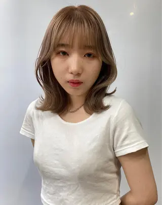 ミディアム カラー Pia ツボイ ケイタのヘアスタイル