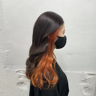 セミロング カラー 🧡艶髪ちゅるん髪 🫧🧡YUKI❄️のヘアスタイル