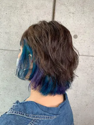 ミディアム カラー 福森 みずきのヘアスタイル