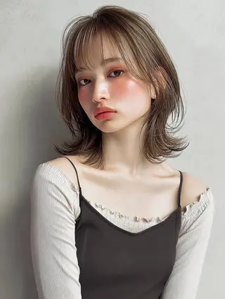 ミディアム カラー レイヤーカット✨ 福井雄登のヘアスタイル