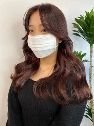 ロング カラー パーマ ヘアアレンジ メンズ キッズ ネイル マツエク・マツパ アイブロウ 韓国風×透明感カラー 髪質改善オタベシンヤのヘアスタイル