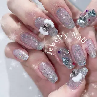 ネイル ️🫧もこ 艶感ネイル🫧のネイルデザイン