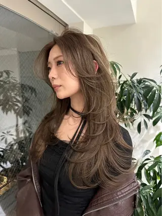 ミディアム カラー ヘアアレンジ 🫧透明感カラー/ 艶カラー🫧namiのヘアスタイル