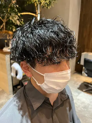 ショート パーマ メンズ 波巻きスパイラルパー マ/シャドウパーマ駿のヘアスタイル
